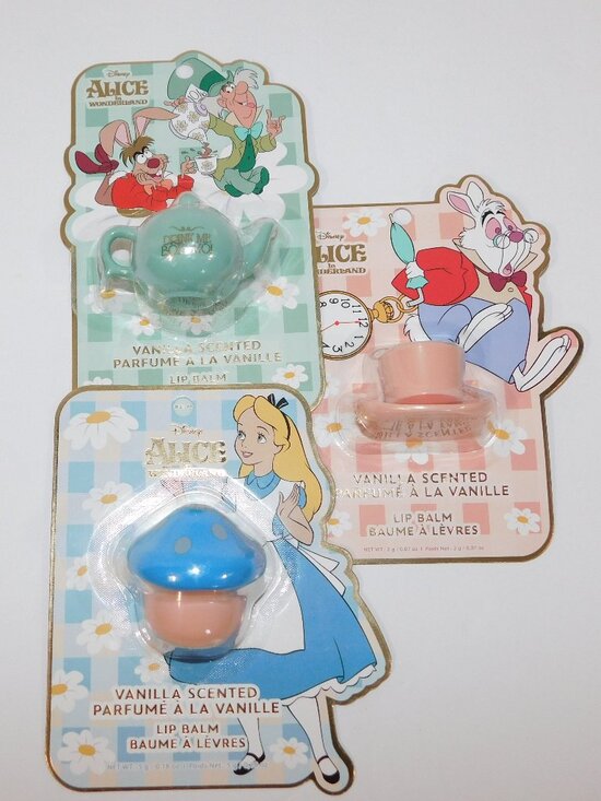 Disney Other - Set 3 Disney Alice in Wonderland Vanilla Scented Lip Balm Teapot Mushroom Hat